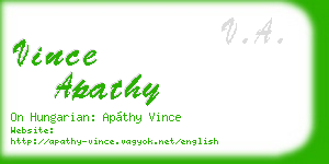 vince apathy business card