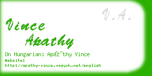 vince apathy business card